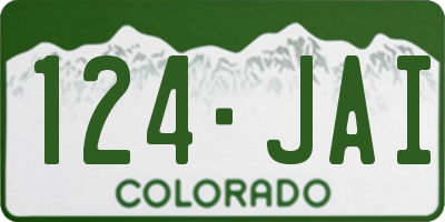 CO license plate 124JAI
