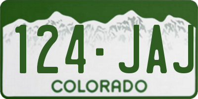 CO license plate 124JAJ