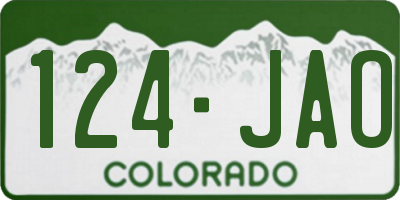 CO license plate 124JAO