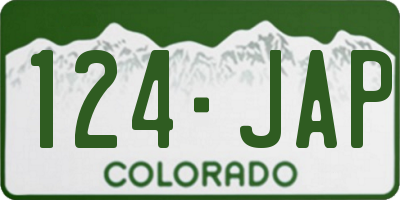 CO license plate 124JAP