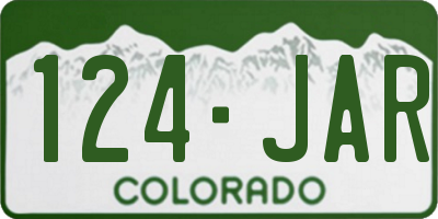 CO license plate 124JAR