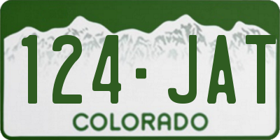 CO license plate 124JAT