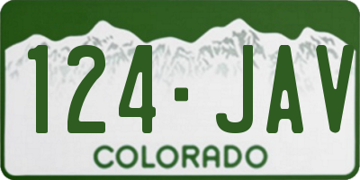 CO license plate 124JAV