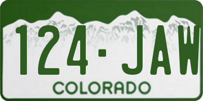 CO license plate 124JAW