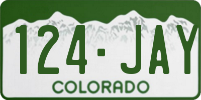 CO license plate 124JAY