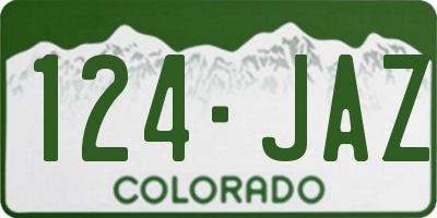 CO license plate 124JAZ
