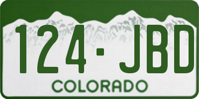 CO license plate 124JBD
