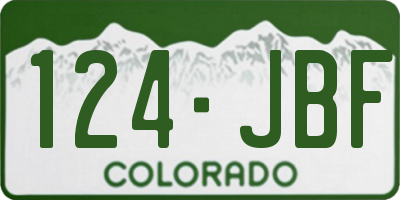 CO license plate 124JBF