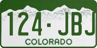 CO license plate 124JBJ