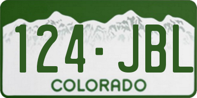 CO license plate 124JBL