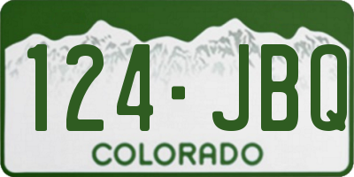 CO license plate 124JBQ