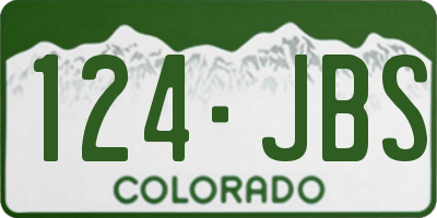 CO license plate 124JBS