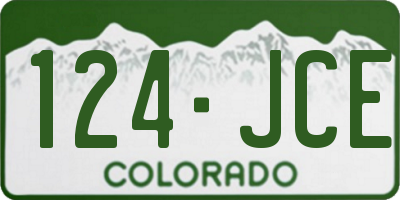 CO license plate 124JCE
