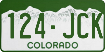 CO license plate 124JCK