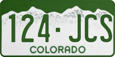 CO license plate 124JCS