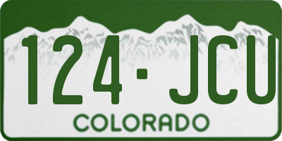 CO license plate 124JCU