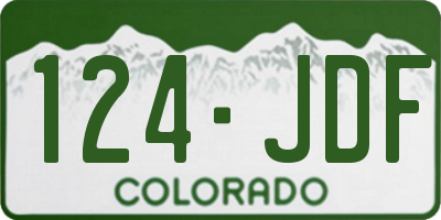 CO license plate 124JDF