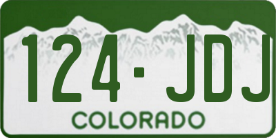 CO license plate 124JDJ