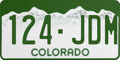 CO license plate 124JDM
