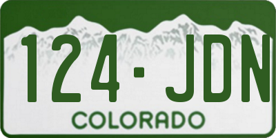 CO license plate 124JDN