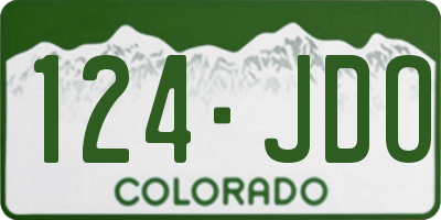CO license plate 124JDO