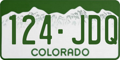 CO license plate 124JDQ