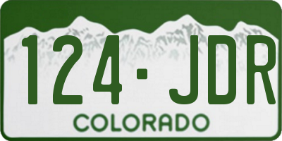 CO license plate 124JDR