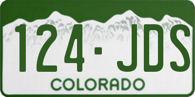 CO license plate 124JDS