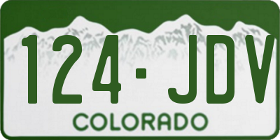 CO license plate 124JDV