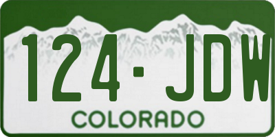 CO license plate 124JDW