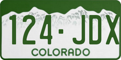 CO license plate 124JDX