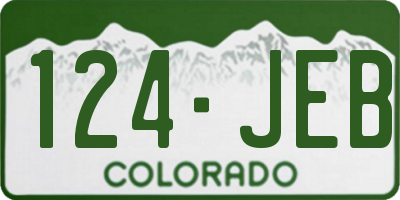 CO license plate 124JEB