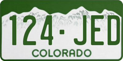 CO license plate 124JED