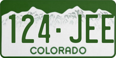 CO license plate 124JEE