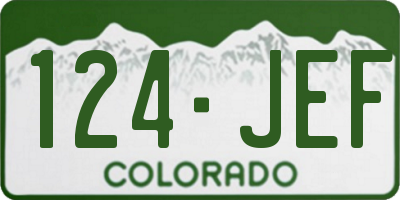 CO license plate 124JEF
