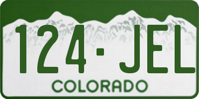 CO license plate 124JEL