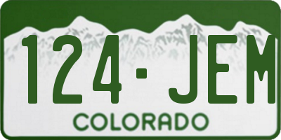CO license plate 124JEM