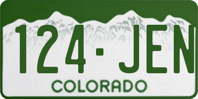 CO license plate 124JEN