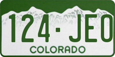 CO license plate 124JEO