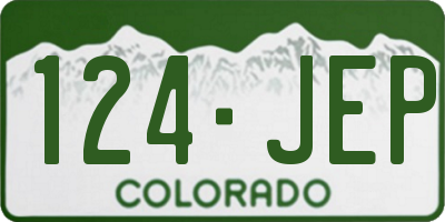 CO license plate 124JEP