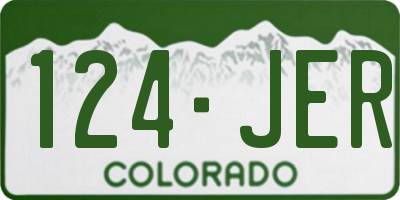 CO license plate 124JER