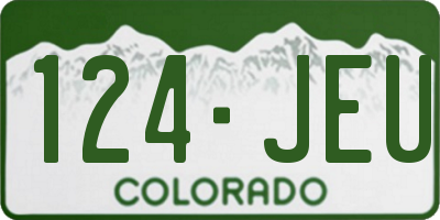 CO license plate 124JEU