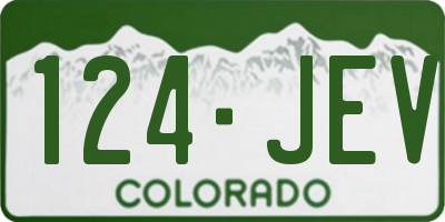 CO license plate 124JEV