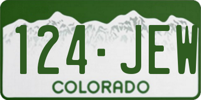 CO license plate 124JEW