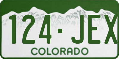 CO license plate 124JEX