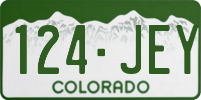 CO license plate 124JEY