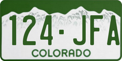 CO license plate 124JFA