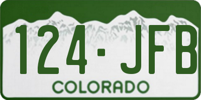 CO license plate 124JFB