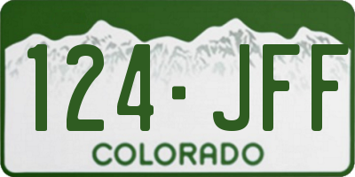 CO license plate 124JFF
