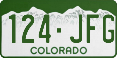 CO license plate 124JFG